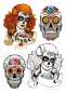 Preview: Tattoo-Vorlagen - 3er Pack Nr. 2 zum Super Sparpreis - Pin-Up, Schriften und La Catrina
