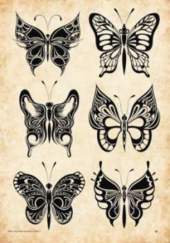 Schmetterlinge - Tattoo Vorlagen Buch - Volume 1