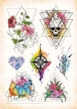 Geometric - Tattoo Vorlagen - Sketchbook Professional Style - Hardcover
