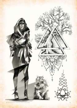 Geometric - Tattoo Vorlagen - Sketchbook Professional Style - Hardcover