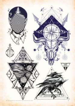 Geometric - Tattoo Vorlagen - Sketchbook Professional Style - Hardcover