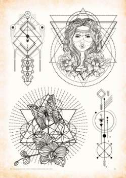 Geometric - Tattoo Vorlagen - Sketchbook Professional Style - Hardcover