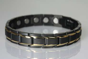 Extrastarkes Herrenarmband "Schwarz-Gold"