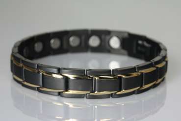 Extrastarkes Herrenarmband "Schwarz-Gold"