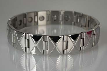 Magnetschmuck Armband "Stundenglas" im Stil Silber für Herren
