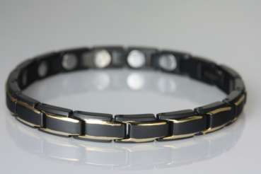 Extrastarkes Damenarmband "Schwarz-Gold"