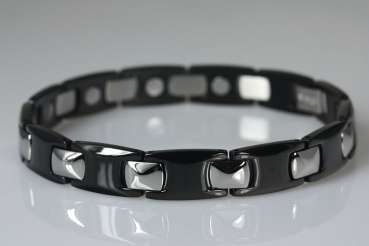 Magnetschmuck Armband "Black Light" für Herren, Stil "Bicolor