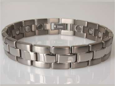 Titan Magnetschmuck Armband "Vagant" im Stil Silber