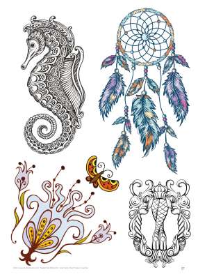 Tattoo-Vorlagen - 3er Pack Nr. 1 zum Super Sparpreis - Feminin, Maori und Watercolor