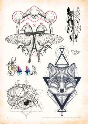 Geometric - Tattoo Vorlagen - Sketchbook Professional Style - Hardcover