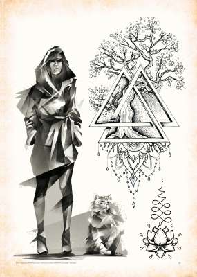 Geometric - Tattoo Vorlagen - Sketchbook Professional Style - Hardcover