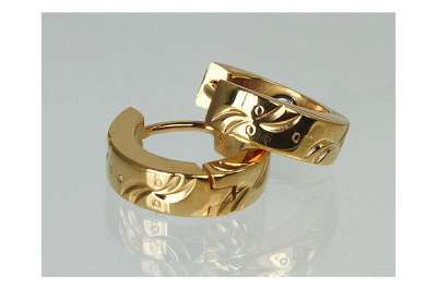 Magnetschmuck-Ohrringe "Blütenranke" im Stil Gold