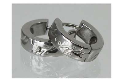 Magnetschmuck-Ohrringe "Blütenranke" im Stil Silber